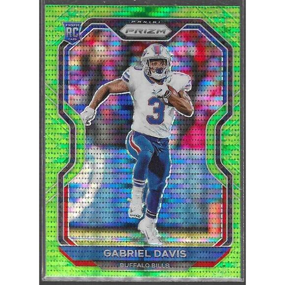 2020 Panini Prizm Rookie Neon Green Pulsar Prizm Gabriel Davis #312 Rookie RC - Picture 1 of 2